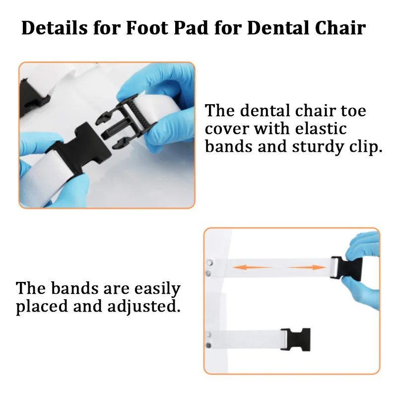 Transparent Dental Pad/Dental Chair Cover/Transparent Dental Chair Pad Feet Dust Cover/Elastic Bands Clinic Supply