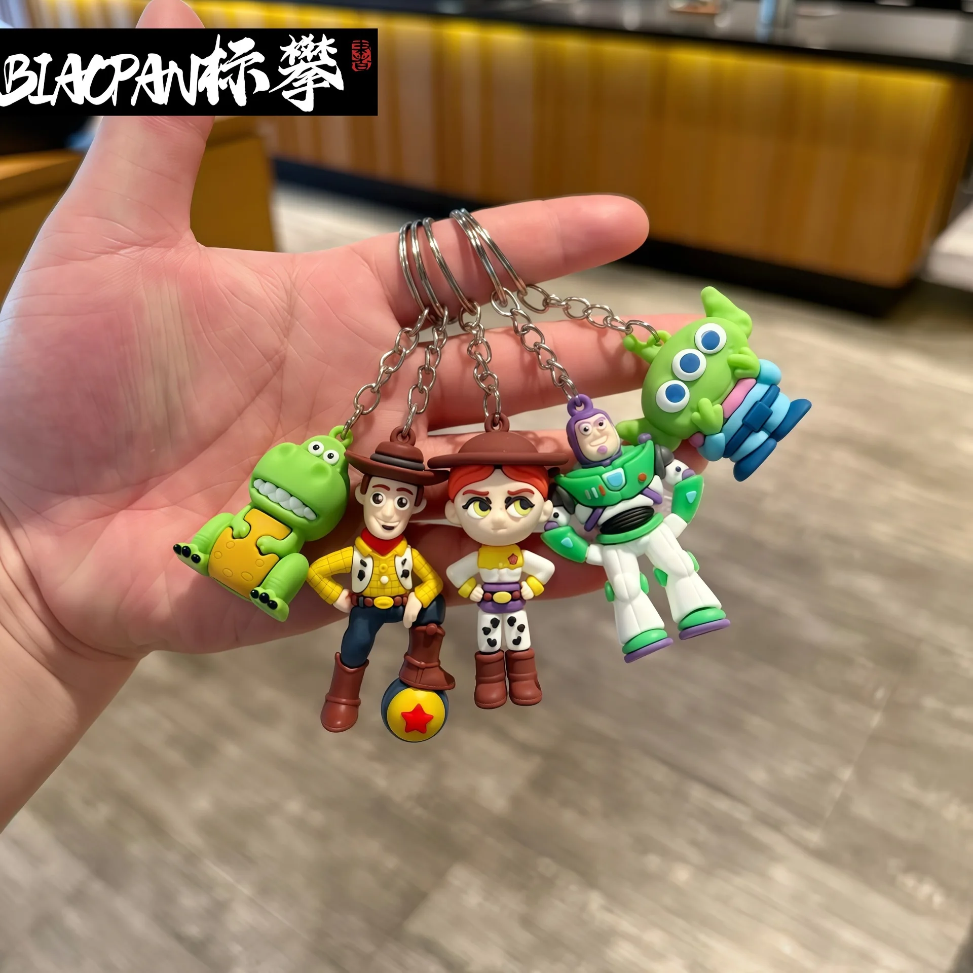 Cartoon Toy Story Keychain Pendant Cute Three Eyed Boy Woody Strawberry Buzz Lightyear Series Small Gift