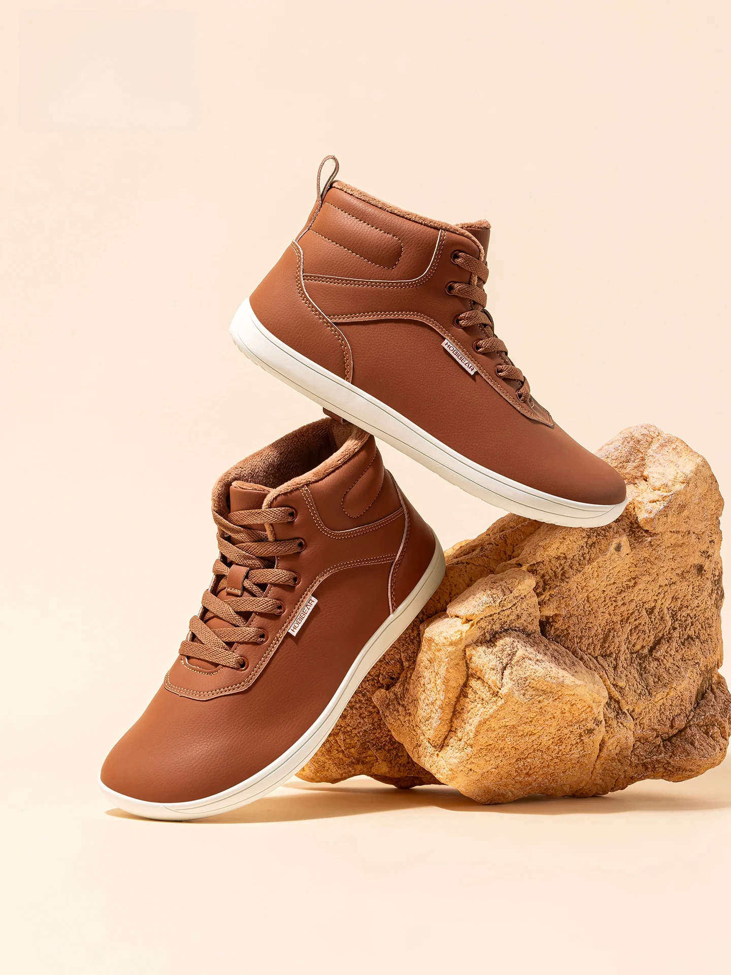 

HOBIBEAR Men's Winter Boots Thiened Warm Casual Cotton oes Wide Head Mid-Calf Winter oes Comfortable Large Size Slip-On