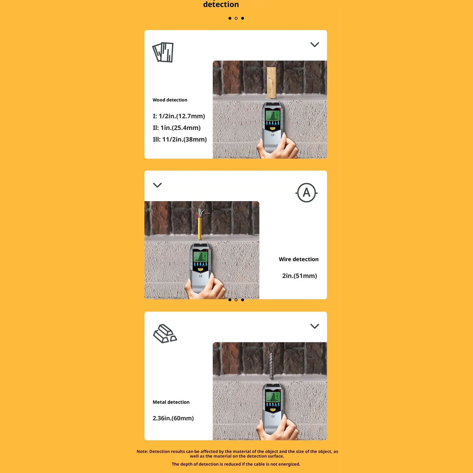 أداة قياس معدنية محمولة على الحائط تعمل بالبطارية، أداة قياس معدنية على الحائط، شاشة LCD، ماسح ضوئي معدني محمول للجدران الجافة الخشبية #5