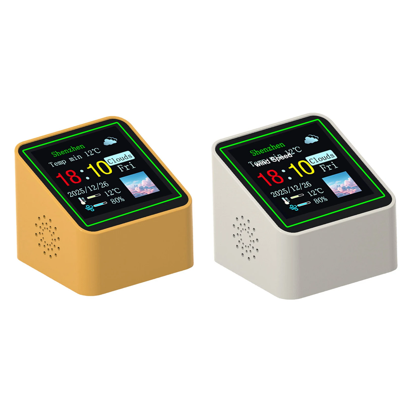 Smart WiFi Clock Weather Station with Temperature Humidity Display Date for Kitchen Bathroom Office Bedroom Home