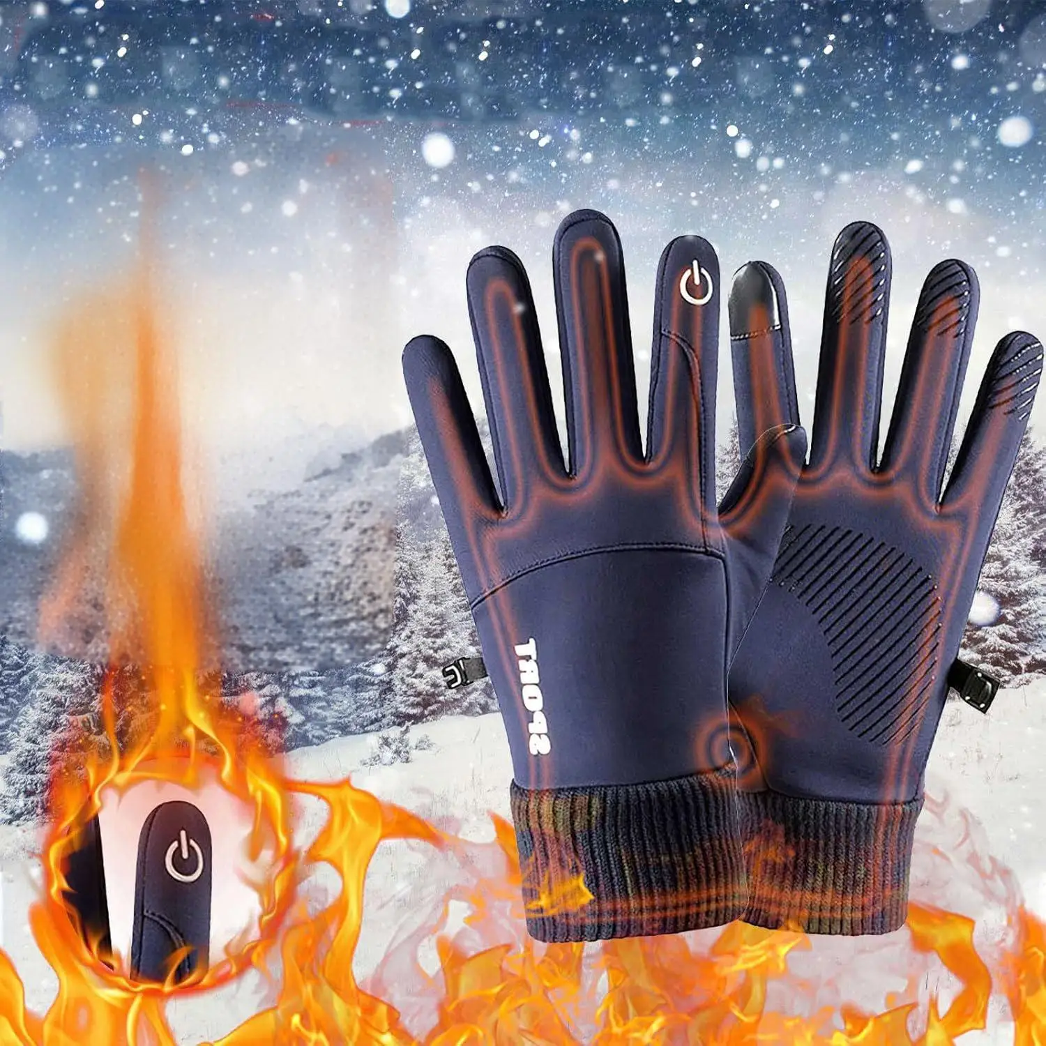 Wasserdichte Thermo-Sporthandschuhe mit Touchscreen für Damen und Herren, perfekt für Radfahren. Laufen, Fahren, Wandern, Spazierengehen, Arbeiten
