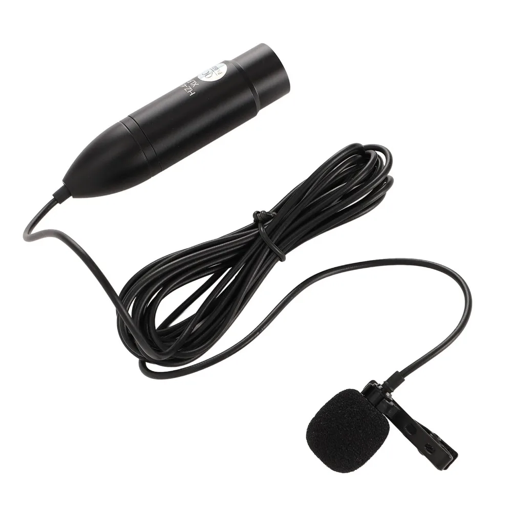 Portable 48V Phantom Power Lavalier Microphone Noise Reduction 3 Pin XLR XLR Lavalier Mic Clip On Mono Portable Use