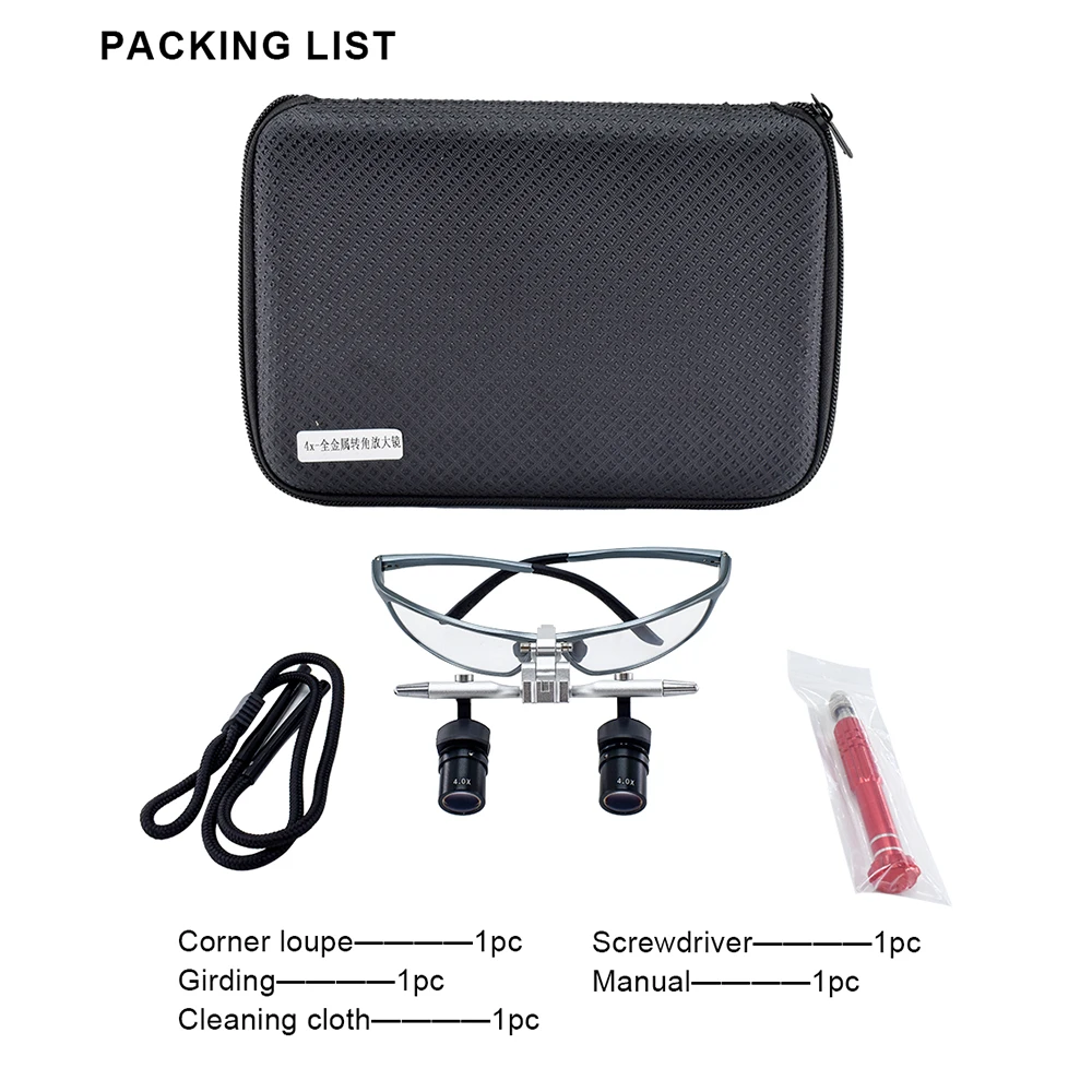 حلقات جديدة جميع المعادن 48 °   عدسات زاوية، عدسات جراحة الأسنان والفم، عدسات مريحة مجال رؤية واضح اختياري 4.0