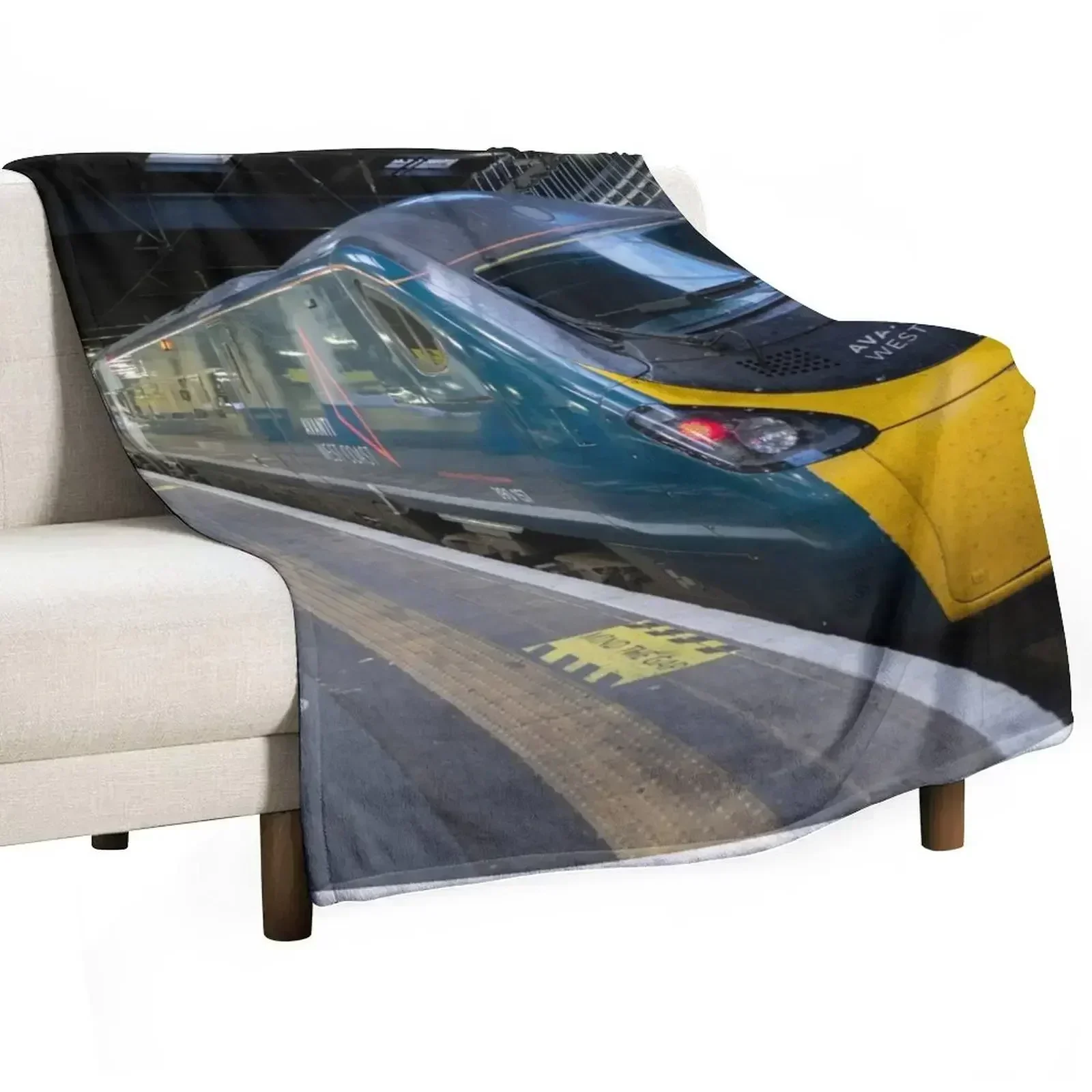 Euston Pendolino Throw Blanket blankets and throws Decorative Sofa Plaid Hairy Warm Heavy Blankets