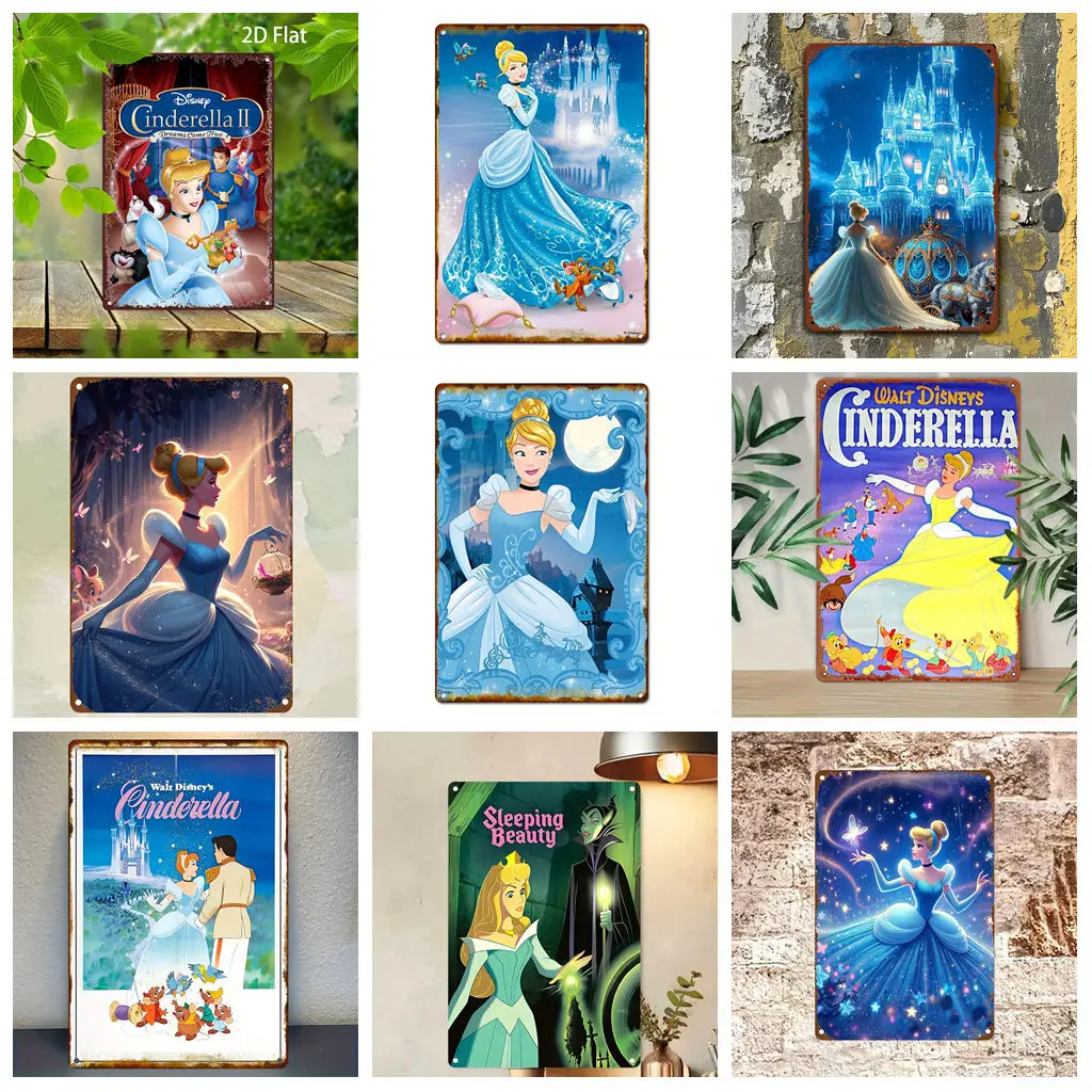 

Miniso Disney Princesses Dreamy Tin Sign Home Decor Wall Decor Art Wall Mural Room Decoration Decor Metal Sign Plate Bar Posters