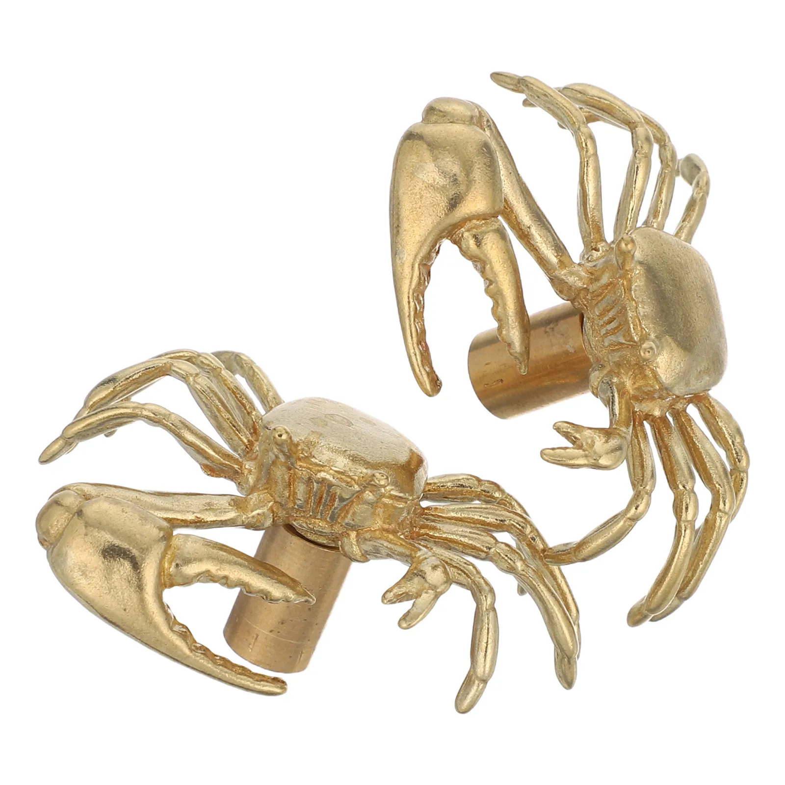 

2Pcs Brass Crab Cabinet Knobs Creative Nautical Drawer Pulls Coastal Decor Handles for Kitchen Wardrobe Dresser Hardware
