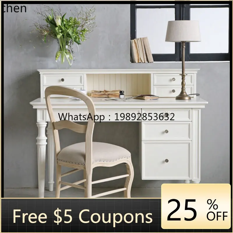 simple solid wood integrated writing desk study computer table dresser home study table