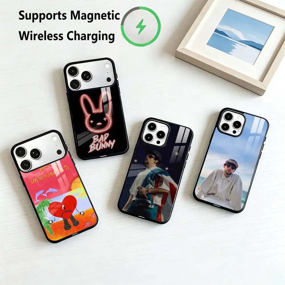 Bad Bunny-Y Singer   Phone Case For iPhone17,16,15,14,13,12,11 Plus,Pro Compatible with magnetic wireless charging Gift