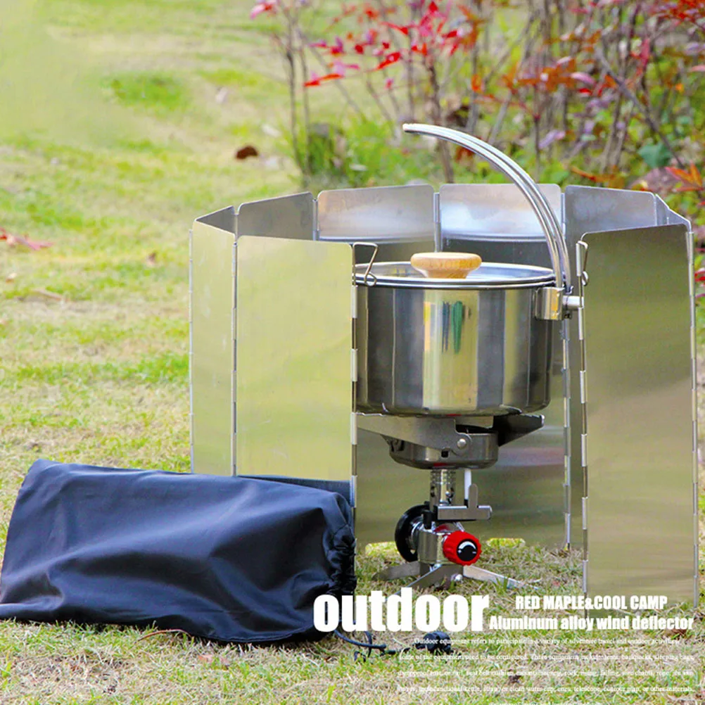

Screen Outdoor Windshield Sheild for Camping Stove Silver Aluminum Alloy Travel
