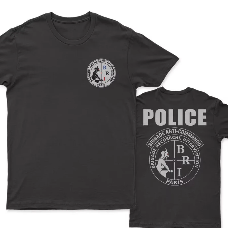 Brigade française recherche Intervention Brigade BRI Anti-commando T-Shirt 100% coton col rond manches courtes décontracté hommes T-shirt