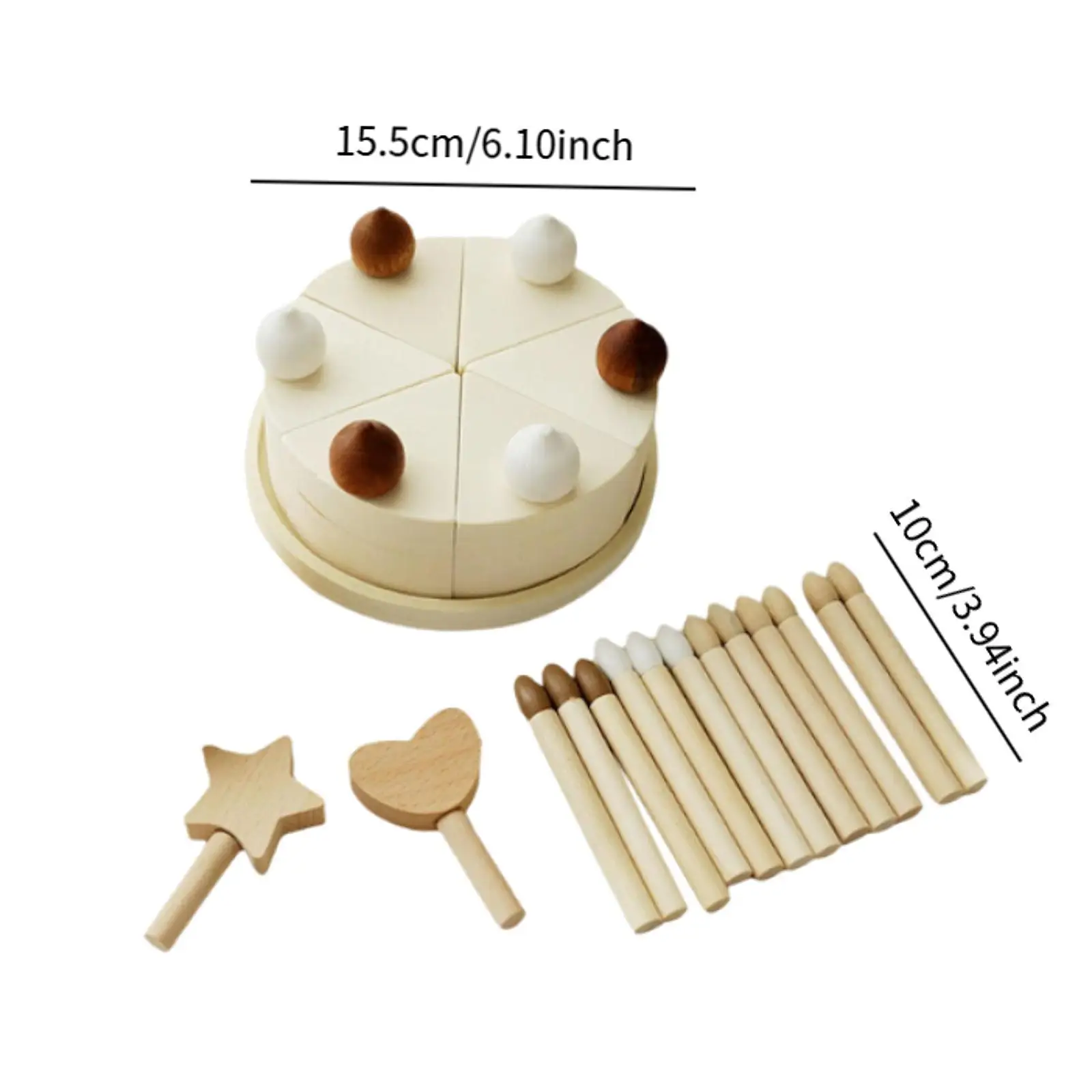Birthday Cake Toy Wooden Play Food Sets for Children Boys Boys Holiday Gifts