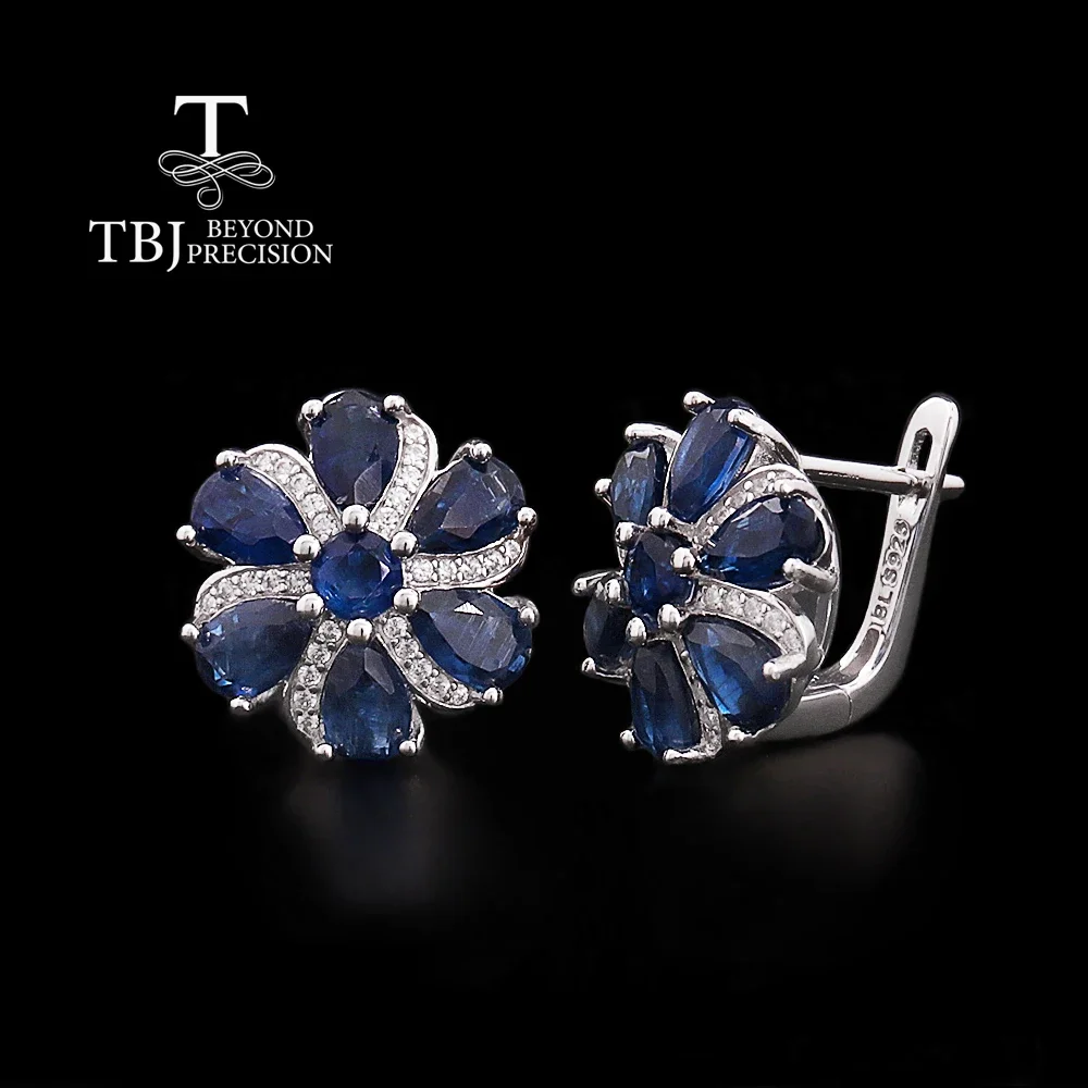 

Серьги-цветы 2026 с натуральным кианитом 8.14 карата, настоящие драгоценные камни, серебро 925 пробы, изысканные ювелирные изделия для женских банкетных нарядов