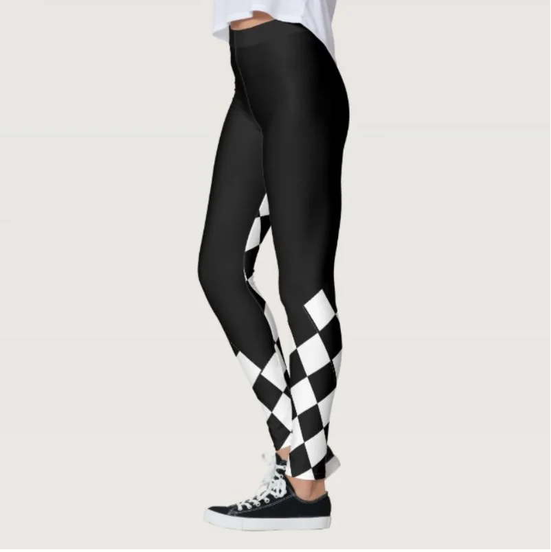 Art geometric print slim-fit stretch slimming all-in-one elastic waist casual leggings for women