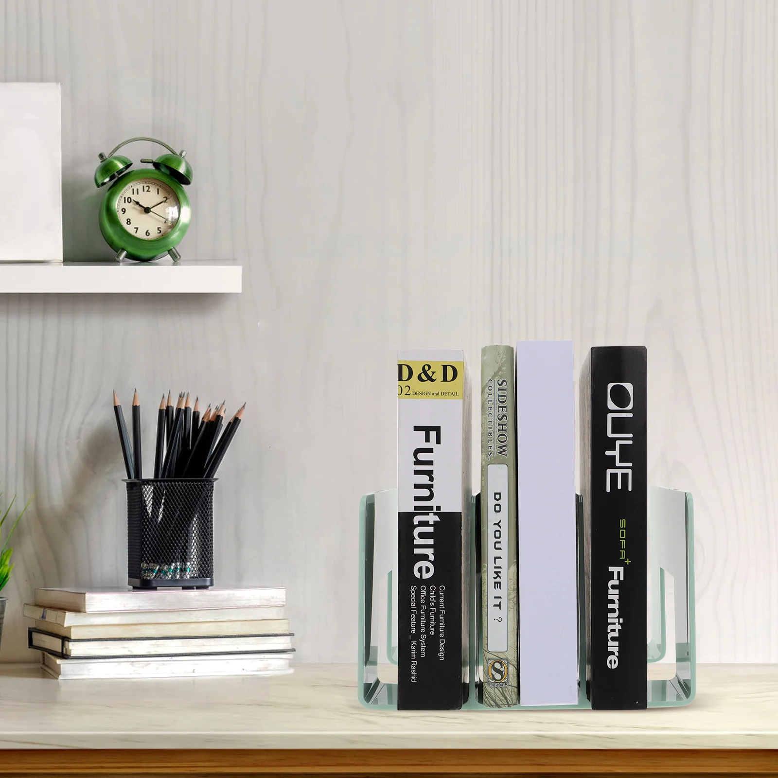 Acrylic Bookends Duty Book Shelf Bookend Support Storage Rack Study Room ganization Heavy Duty Bookend Modern Decor