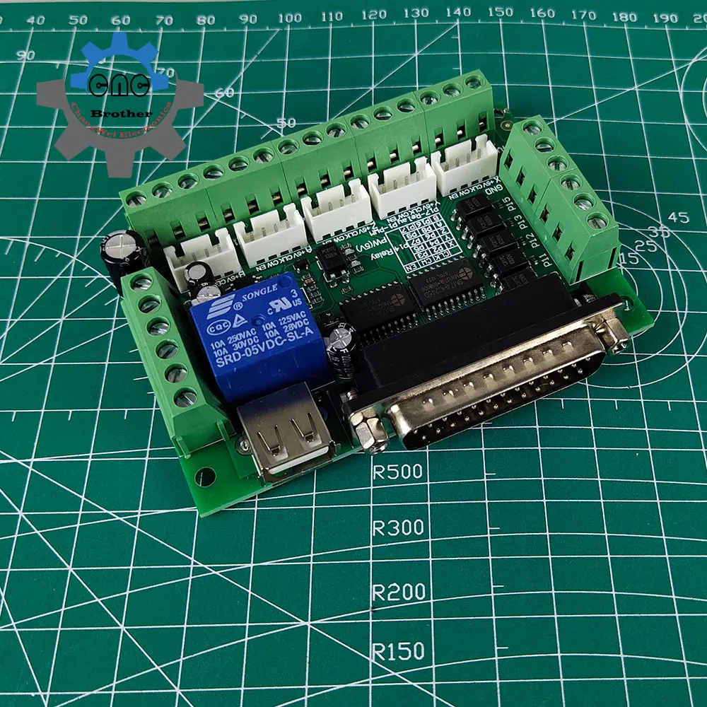 Macchina per incidere MACH3 scheda di controllo CNC 5 assi, con fotoaccoppiatore, Controller di azionamento del motore, con porta parallela a 25 Pin