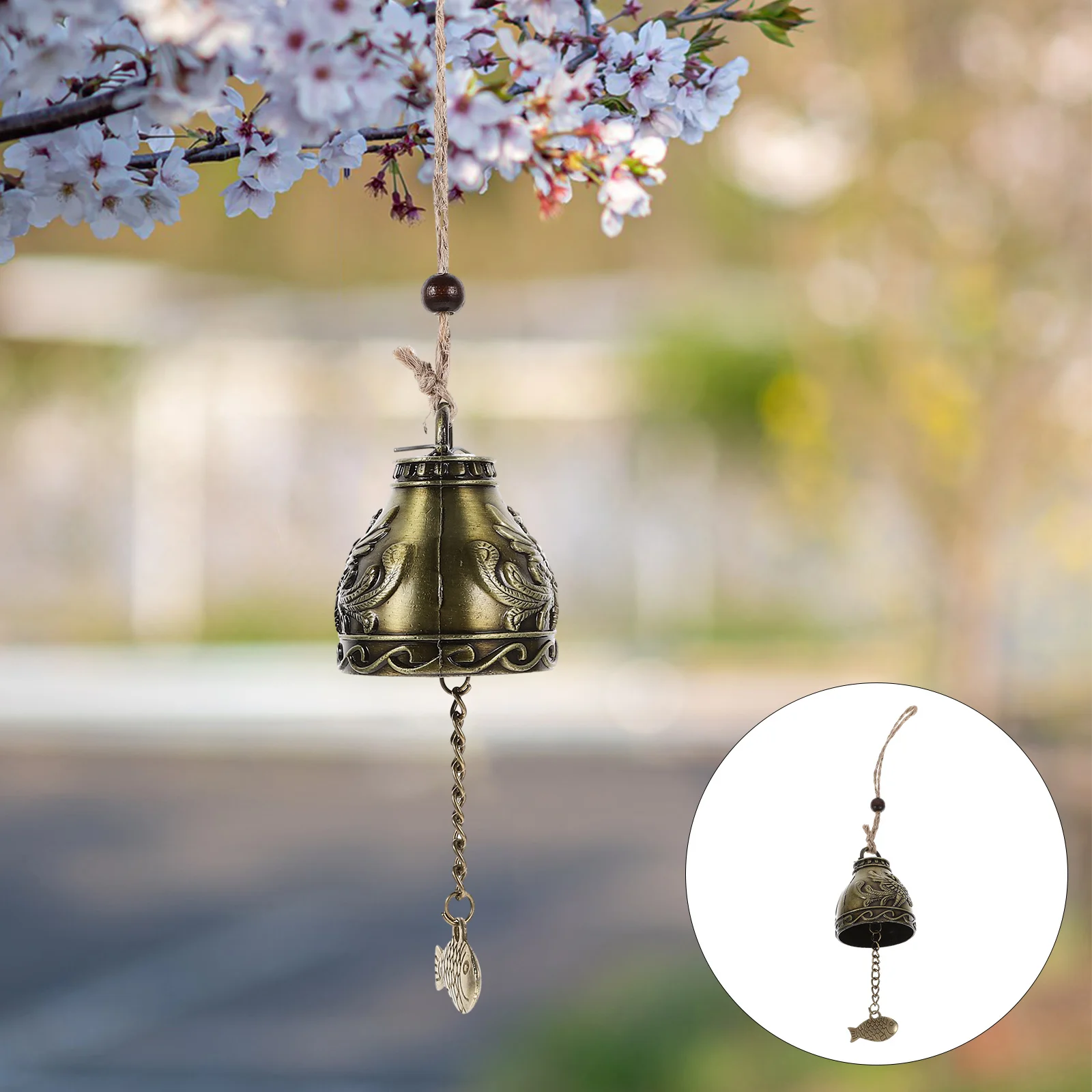 

2Pcs Decorative Metal Wind Chime Vintage Hanging Bell Garden Balcony Decor Creative Sound Pendant Wind Chime Hanging Bell