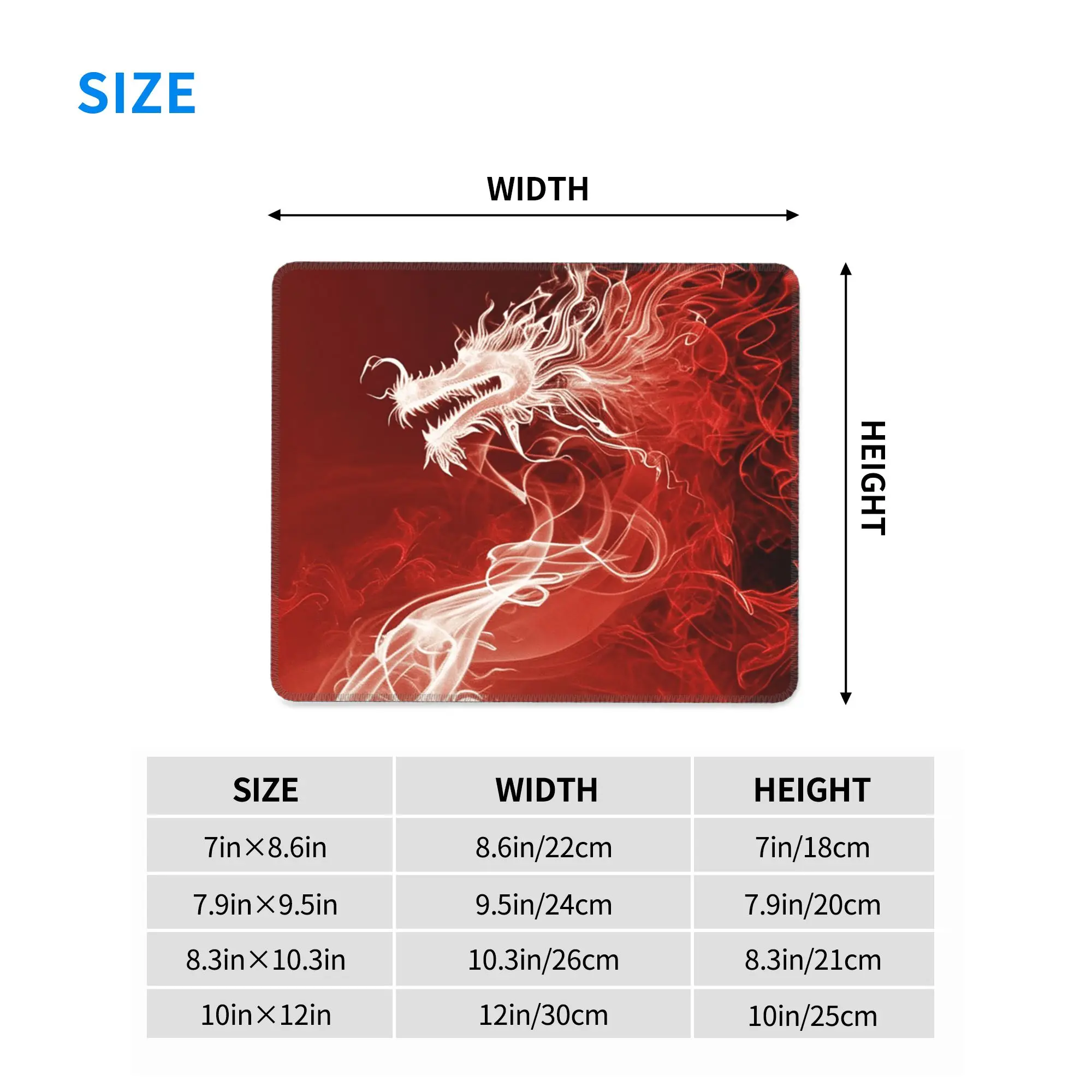 Red Fire Dragon Mouse Pad Computer Keyboard Mouse Mat Gaming PC Laptop Desk Mat Office Accessories Table Mats