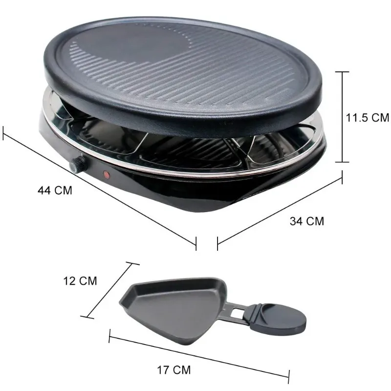 

【Brand new】Electric BBQ Grill Perfect Fondue Grill Combo for 8 People round electric barbecue cheese grill