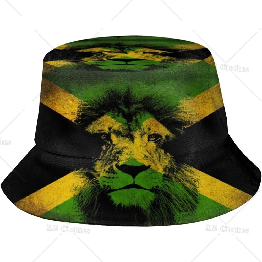 Jamaica Flag Jamaican Bucket Hat for Women Men Teens Beach Outdoor Fashion Packable Sun Cap Fishing Caps for Fisherman