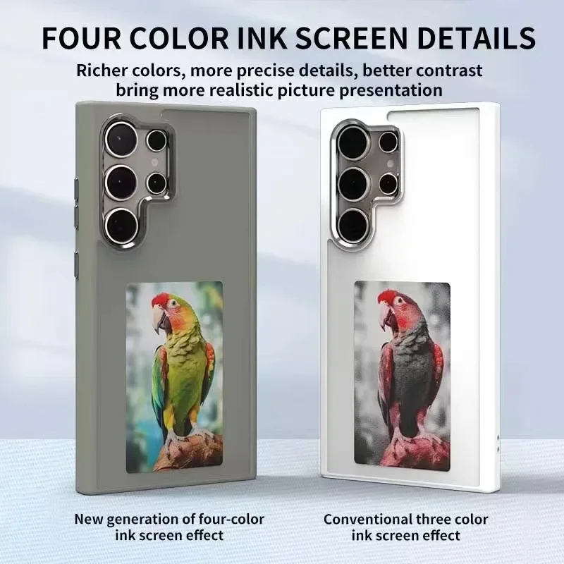 Funda Samsung S24 Ultra Phone Cases 4 Color E ink Screen DIY Galaxy Smart Cases New-tech NFC Function Cartoon Girls Phone Covers