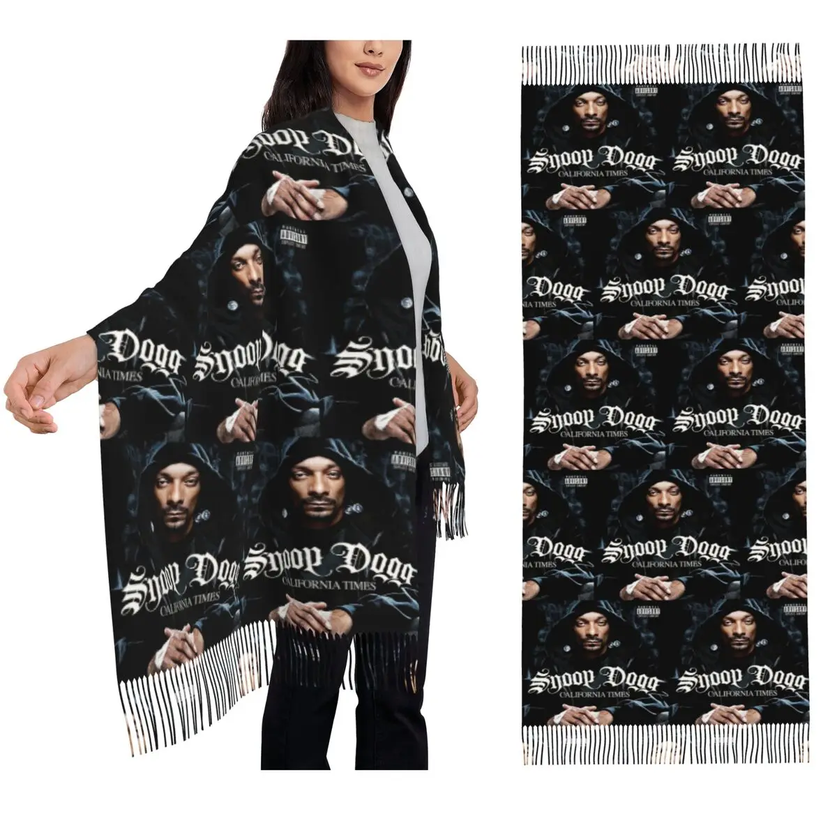 

Шарф Snoop Dogg, шарфы с кисточками для женщин, мягкие теплые шали и накидки, большая осенне-зимняя шаль