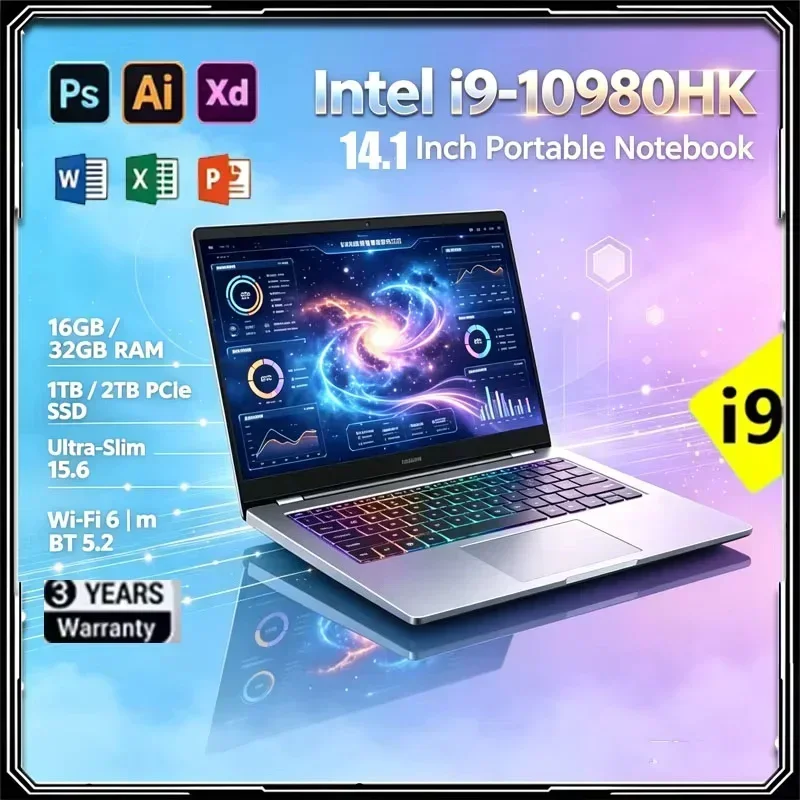 Intel Intel I9 10980HK 14.1'' Inch 4K Laptop 32GB DDR4 2TB SSD Fingerprint Unlock WiFi 6 Gaming Ultrabook Pro Max Speed Daily Use - Aliexpress Deal