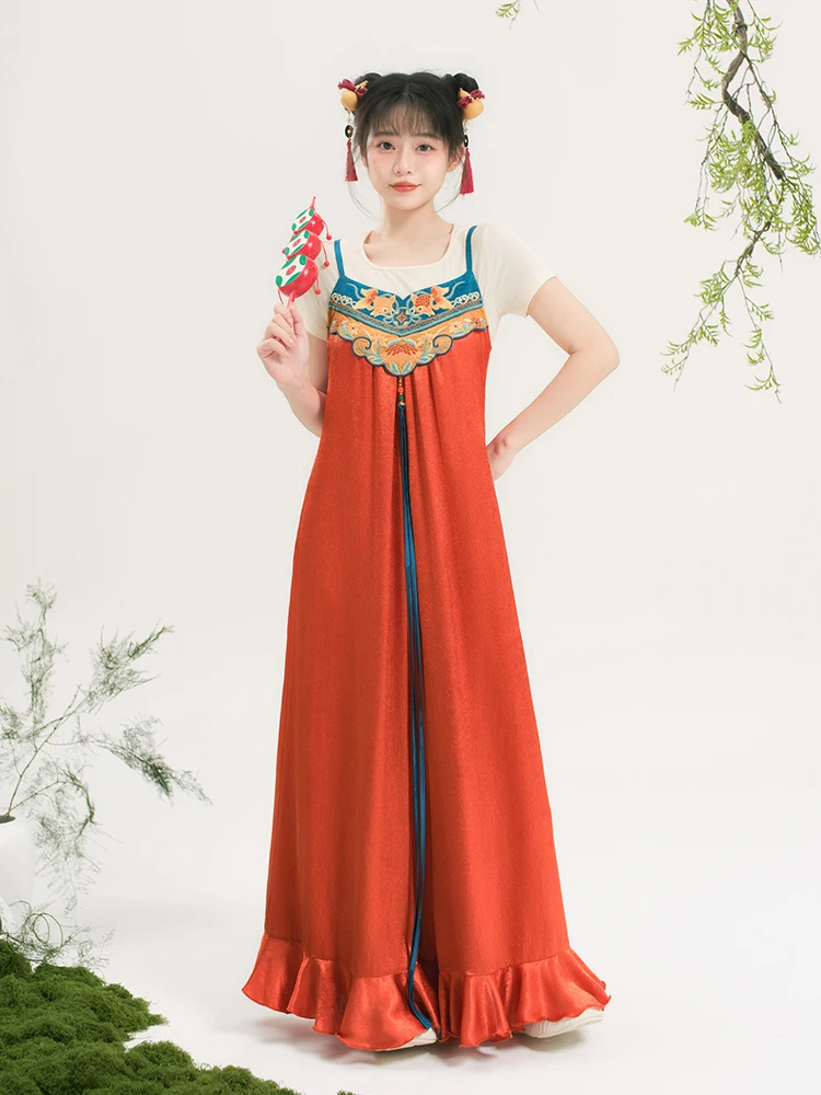 

Летние легкие струящиеся широкие брюки с вышивкой и высокой талией из полиэфирного волокна, оригинальный дизайн