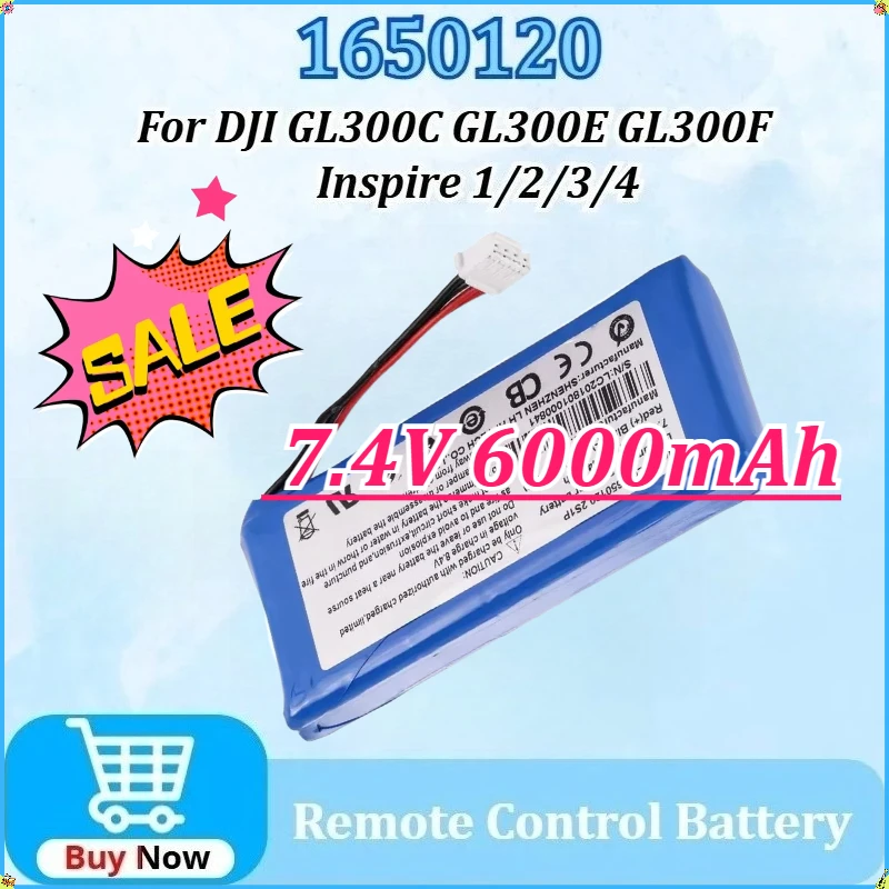 

New 7.4V 6000mAh 1650120 Battery for DJI GL300C GL300F GL300E Inspire 1/2/3/4 Controller Phantom 4 Pro Remote Control Battery