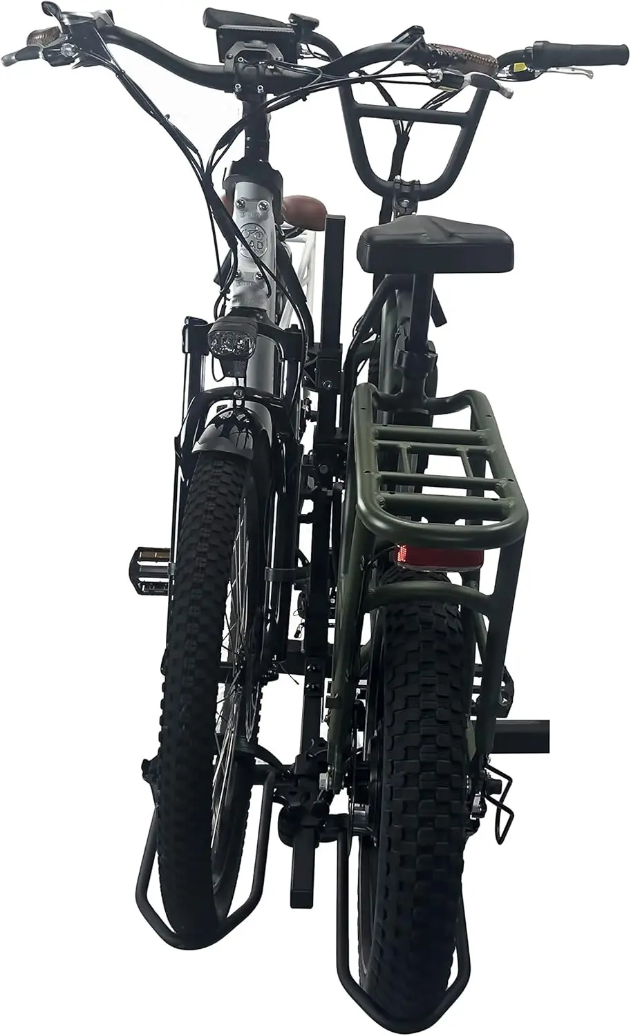 Juego de soportes para ruedas de neumáticos para bicicletas de hasta 5" de ancho, acero resistente, se adapta a tubos cuadrados de 1-1/4"