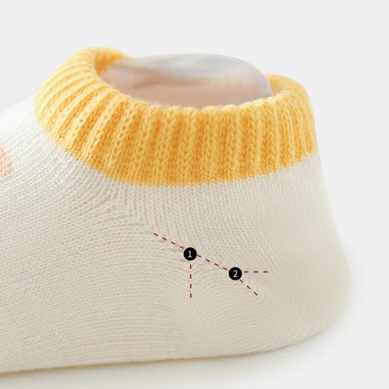 Calzini da pavimento per bambini Calzini da barca sottili antiscivolo per bambini traspiranti primaverili, autunnali ed estivi Calzini corti in cotone per ragazze e ragazzi