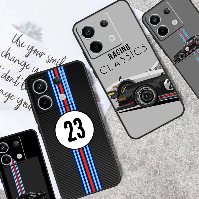 Racing Stripes racer Car Case For Xiaomi Redmi Note 12 11 9 10 13 Pro Plus 12S 11S 10S 9S Redmi 13C 9C 10C 12C Cover