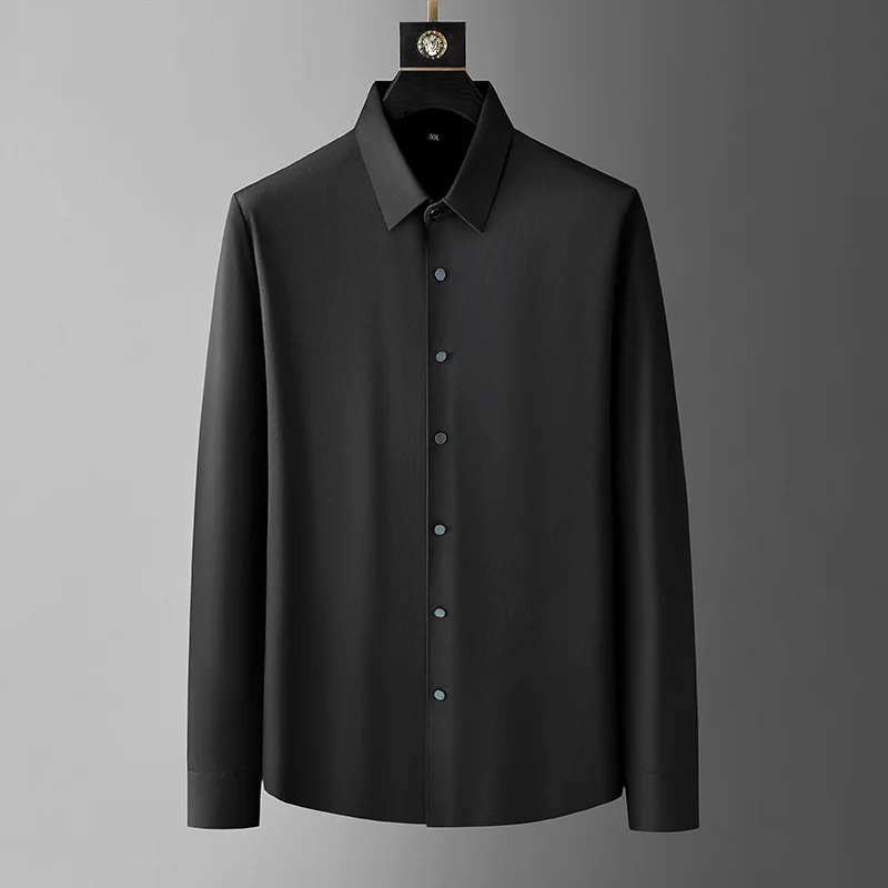 

Seamless and Non ironing 2024 Spring Men's Shirt Dark Jacquard Simple Casual Shirt Comfortable Slim Fit Shirt for Men