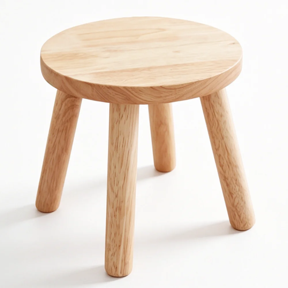 Nordic Natural Solid Wood Round Stool 24cm Stool Kids Step Stool Adult Shoe Changing Stool Detachable Packaging Easy Transport