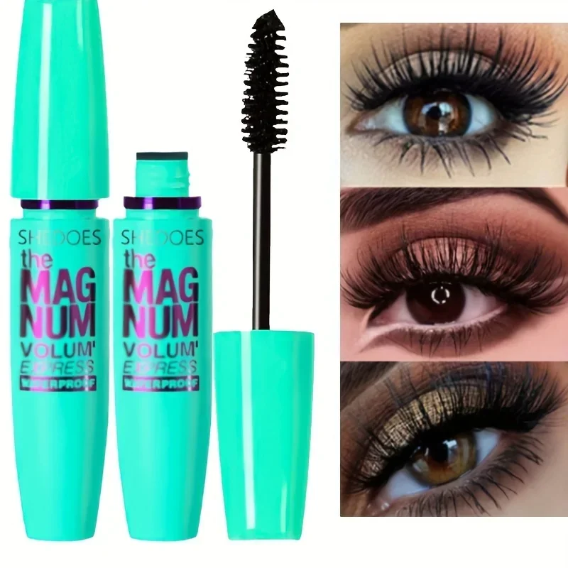 Mascara nero 4D ispessimento allungamento Curling Mascara in fibra liquida impermeabile