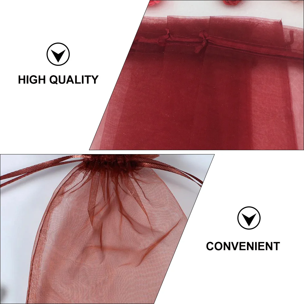 

100 Pcs Drawstring Gauze Bag Candy Storage Bags Jewelry Pouch Wrapping Pocket Goody Holding Cloth Gift