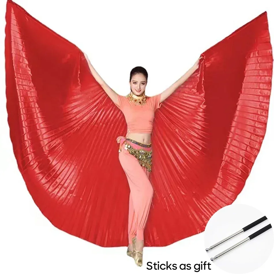 Orange and Multi Colors Options Egyptian Isis Wing Wings Belly Dance Accessories For Women Stage Performance Wear With Sticks