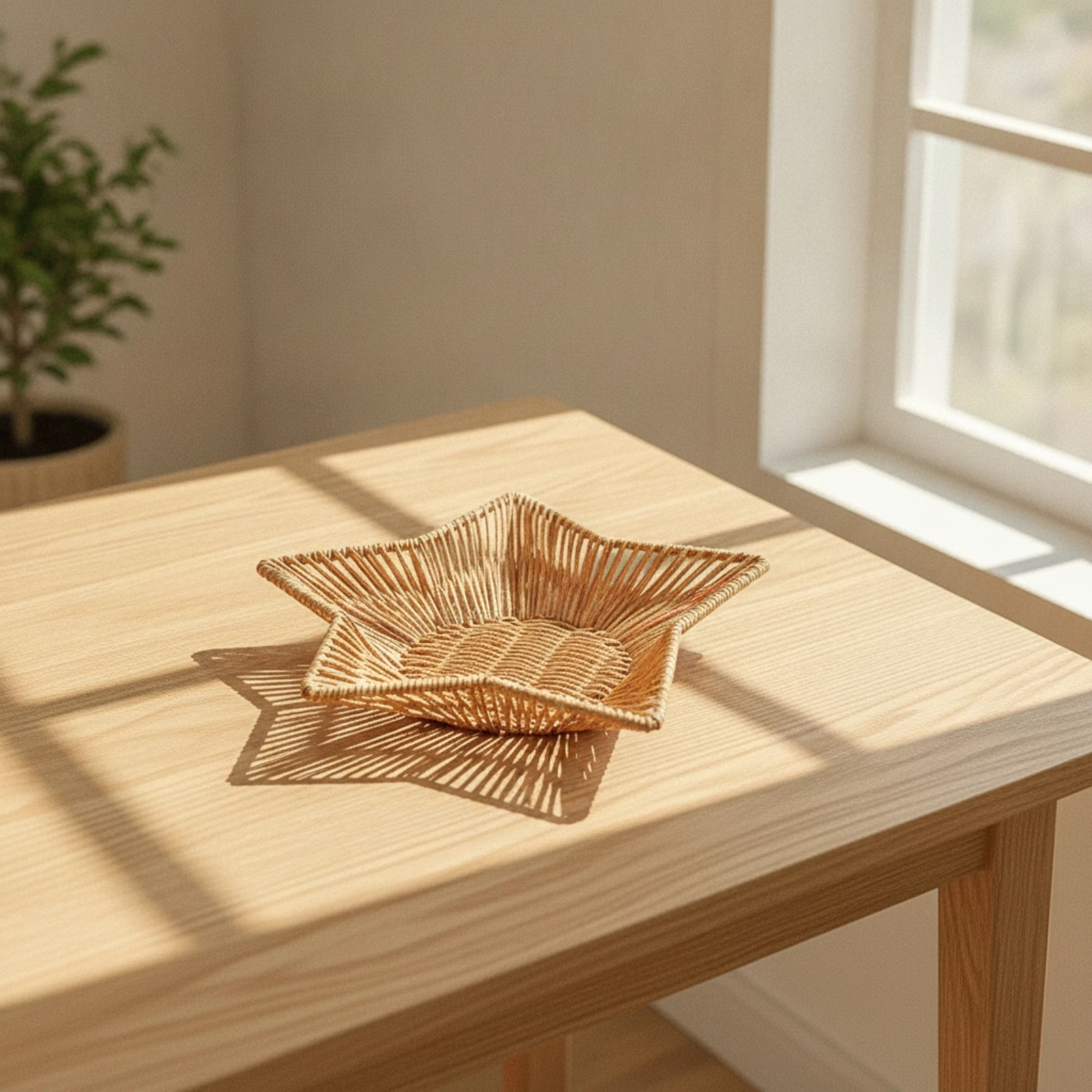Stervormig rieten dienblad, ha - Woven Basket Set recensie en prijs