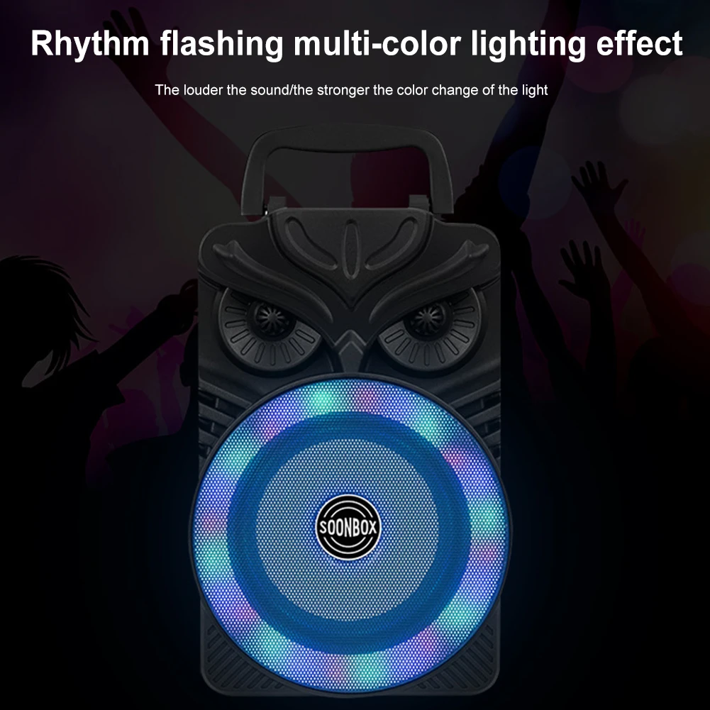 HiFi Bluetooth-Compatible Speaker FM Radio Aux Outdoor Portable Music Player RGB Light 1200mAh HIFI Loudspeaker Portable Speaker