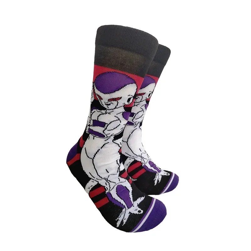 Ragon Ball Son Goku Anime Socks Men Cartoon Hip Hop Print Skateboard Socks Personality Casual Cotton Long Sock Breathable Sock