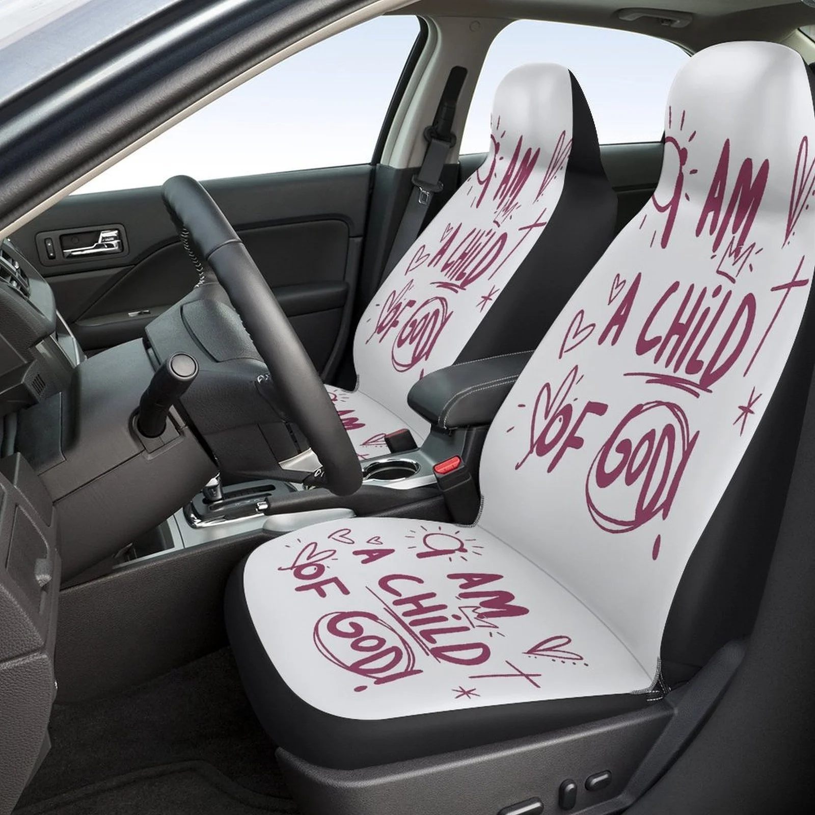 Stylish Car Seat Cover Set Designed For Various Vehicles, Featuring Breathable And Decorative Elements. This Complete Set Includ
