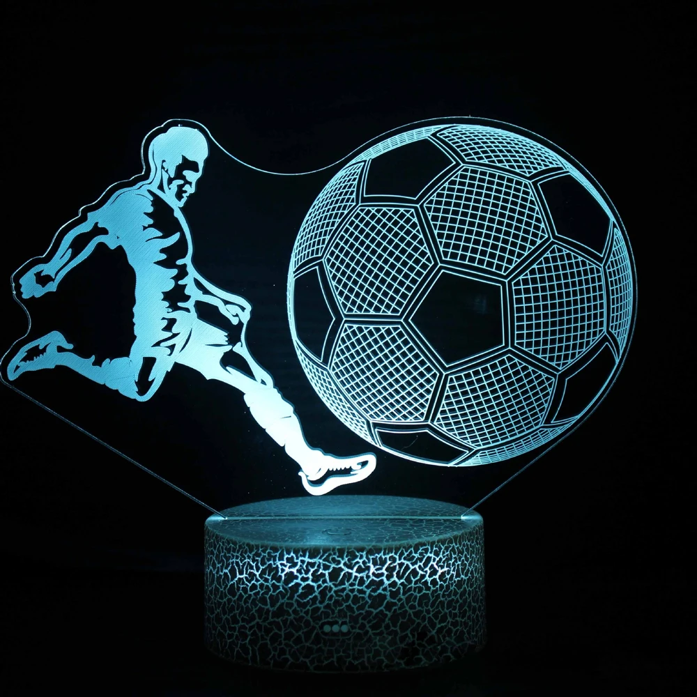 Footballer Cristiano Nathan LED 3D LED night light 7/16 colors variable visual lighting living room home decor Gift for fans