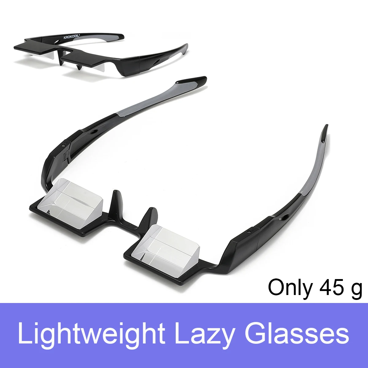 Lightweight Lazy Glasses 45g Prism Spectacles For Lying Down Reading Watching TV Horizontal View Eyewear