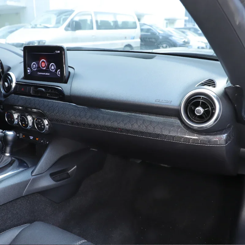 

Suetlcoity For Fiat 124 Abarth 124 2016-19 Real Carbon Fiber Car Center Console Panel Decorative Cover Interior Car Accessories