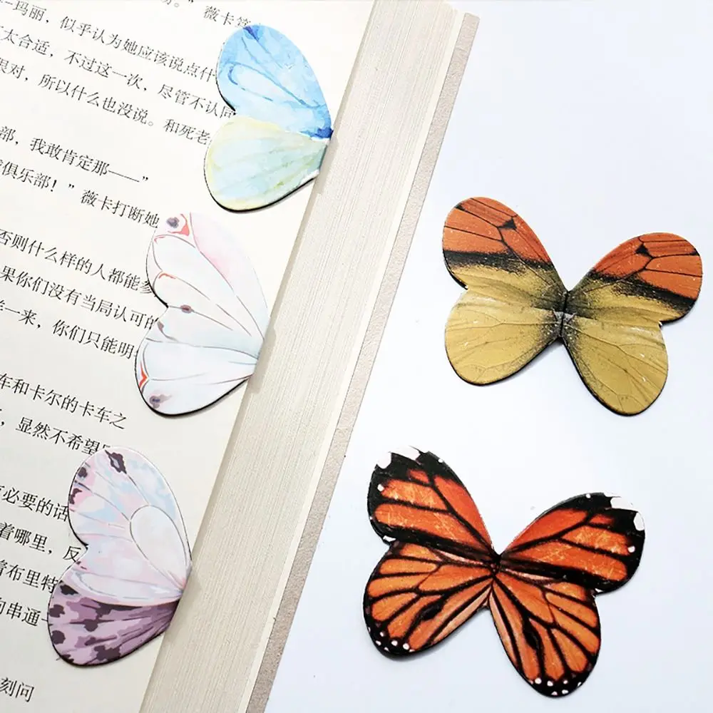 4pcs Beautiful Magnetic Bookmark Portable Butterfly Shape 4pcs/Pack Reading Tool Retro Office Supplies Gifts