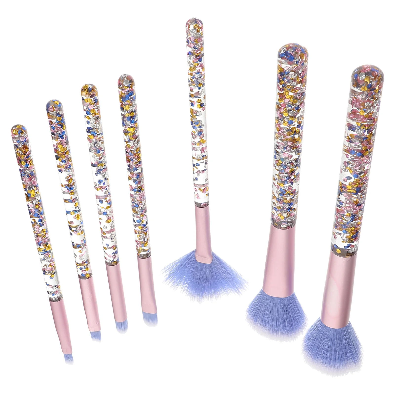 Ensemble de pinceaux de maquillage souple pour les yeux, outils de beauté pour le visage, fournitures pour femmes à paillettes, 7 pièces