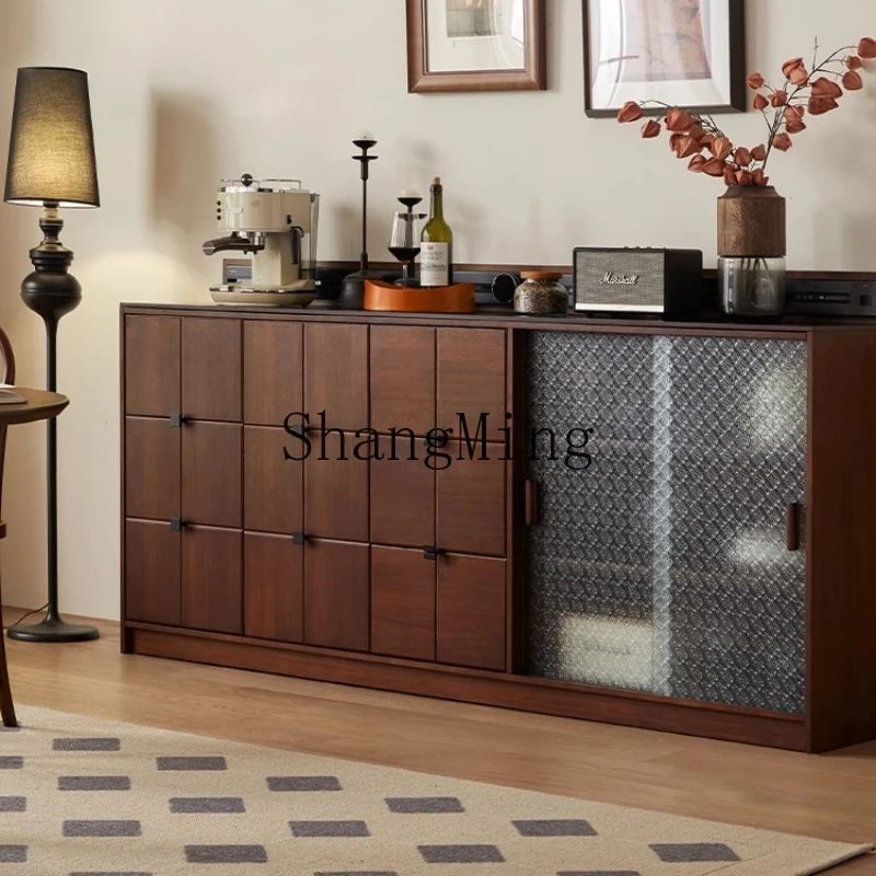 

ZYY living room bucket cabinet against the wall retro locker solid wood short storage cabinet