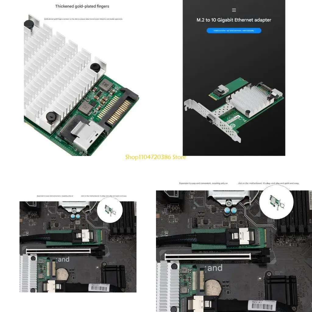 K0EA 10Gbps Fiber Networking Card M.2 to SFP+ 82599 Chip Single Port 10GbE Fiber
