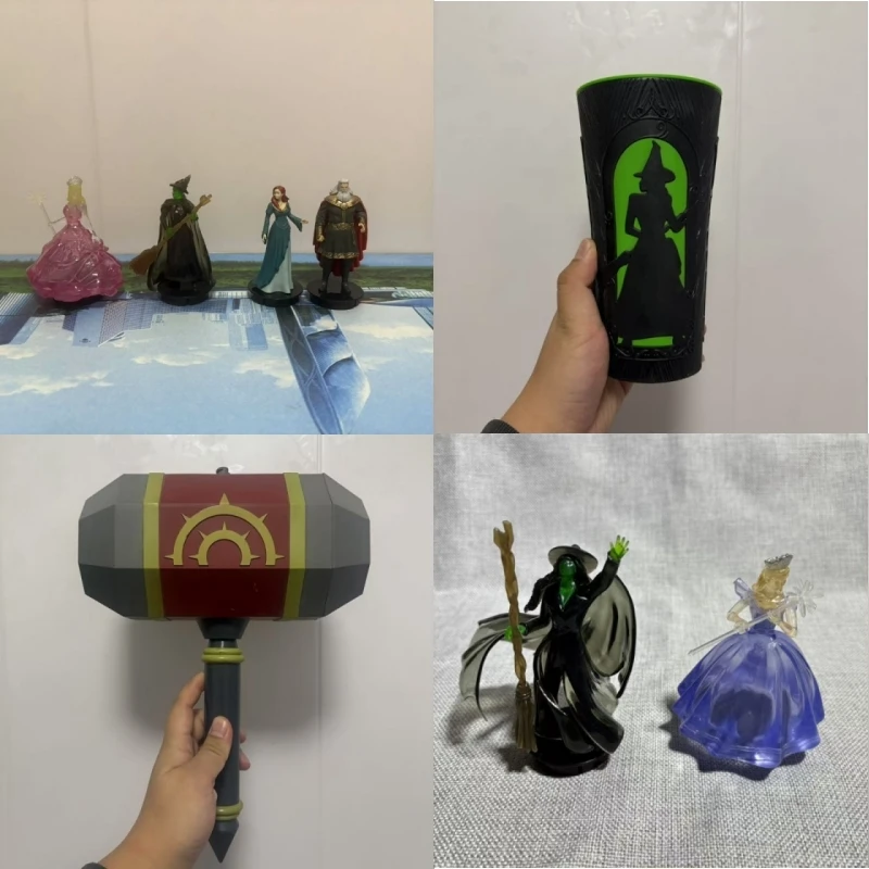 حقيقي ولكن لا صندوق ، بضائع الفيلم الشريرة-Glinda قبعة الساحرة كوب ماء ، دلو الفشار ، لعبة مجسمة قابلة للجمع هدية #1