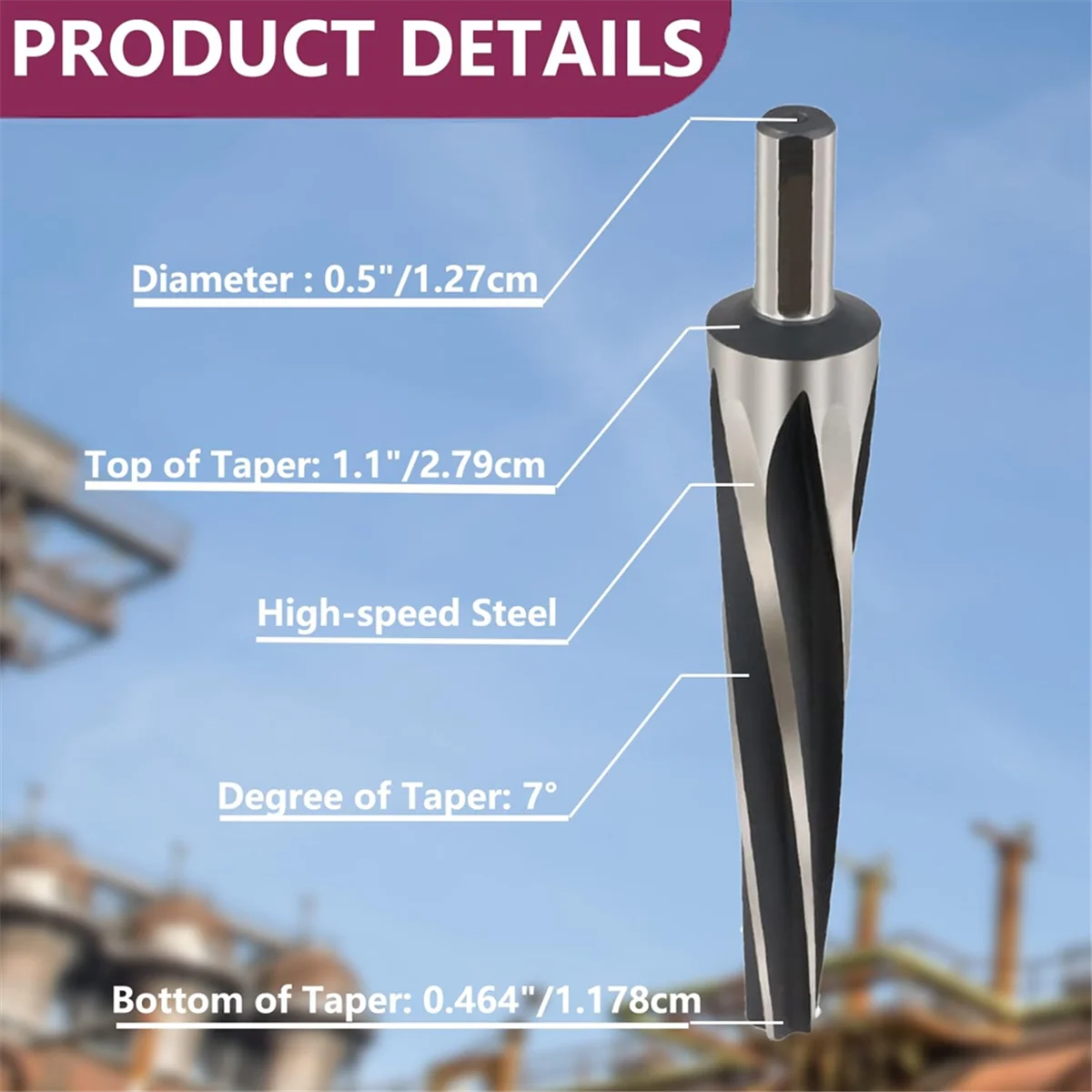 Tapered Ball Joint Reamer, 7 Degree Ball Joint Tapered Reamer, Tapered Reamer Tie Bar, 1-1/2 Inches Per FootJAS